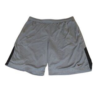 Nike Men's Medium Basketball Shorts Gray Dri-Fit 9" Inseam Mesh Pockets Lined